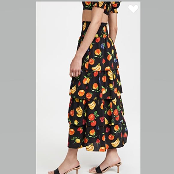 WeWoreWhat Paloma Skirt MIDI Length Fruit Pattern Size S NWT - Picture 3 of 10